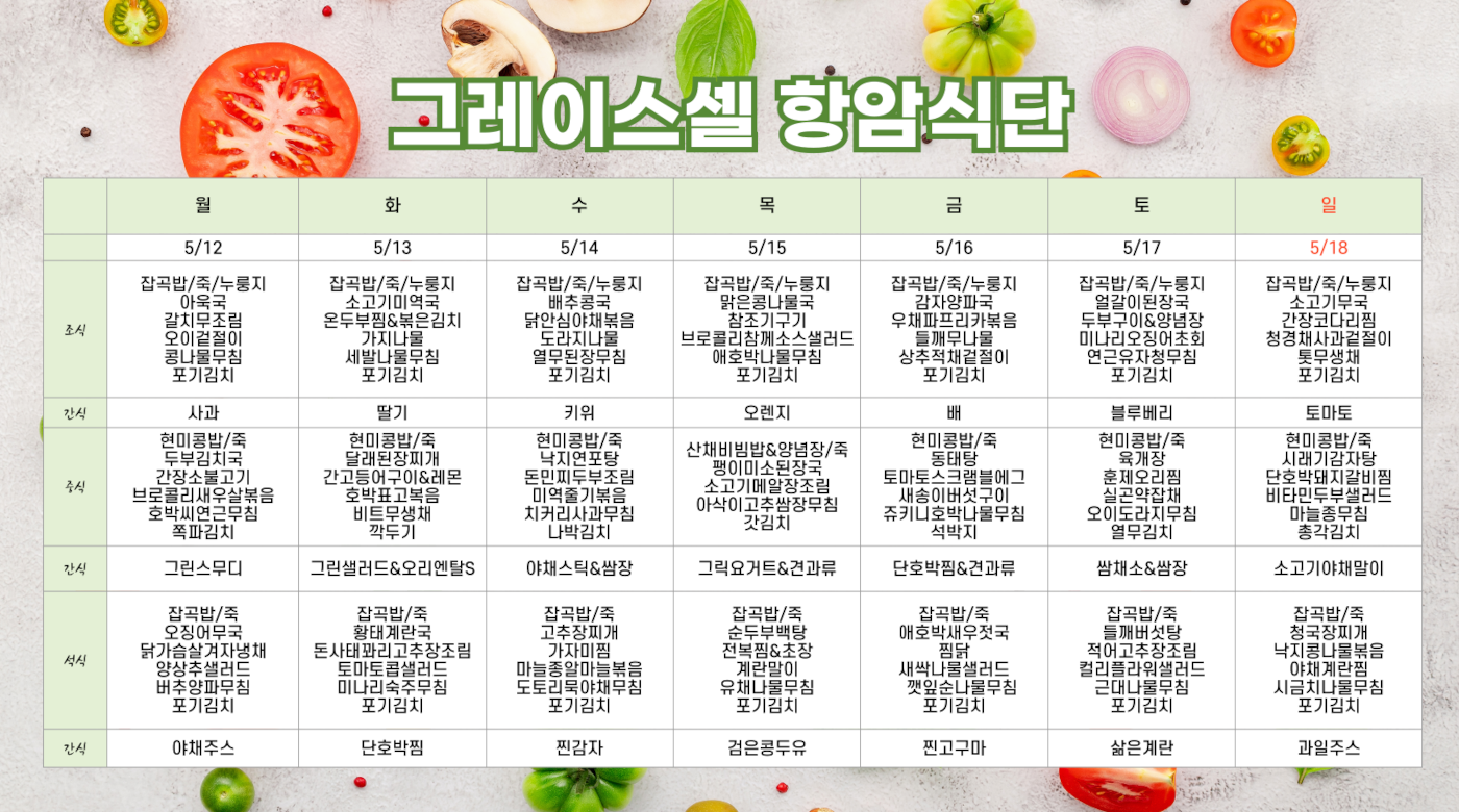 면역 식단 이미지